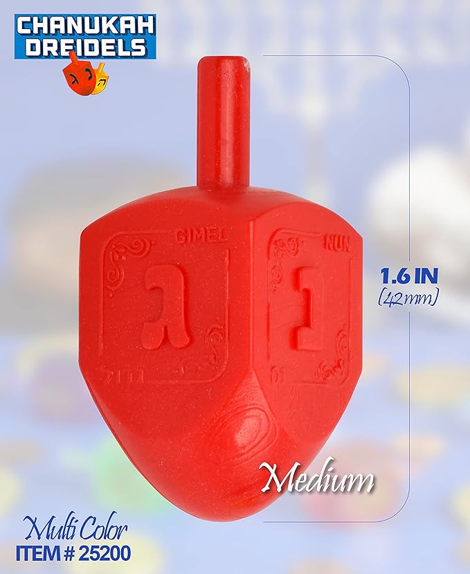Izzy 'n' Dizzy 100 Medium Dreidels - Assorted Colors - Classic Chanukah Spinning Draidel Game and Prize - Bulk Value Pack
