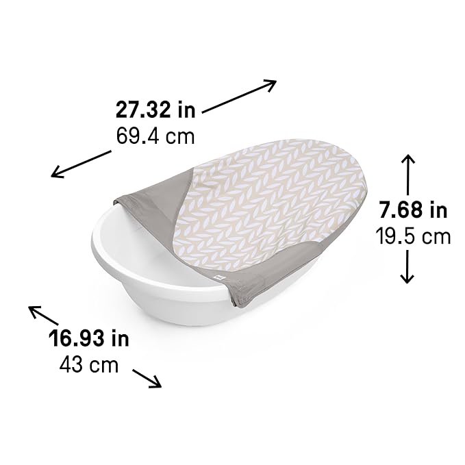 Ingenuity Sylvi Full Comfort 3-in-1 Grow with Me Baby Tub, Newborn to Toddler Baby Bath Tub, Supportive Sling, Includes Sylvie Wash Mit & Book, Easy Release Drain Plug, 0M+