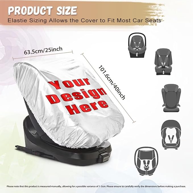 XYZCANDO Customized Design Baby Car Seat Cover for Travel Add Your Design Baby Car Seat Shade Cover Personalized Car Seat Sun Cover for Baby Baby Travel Accessories Gift for Birthday