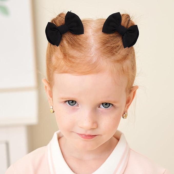 Choicbaby 6 PCS Baby Hair Clips 3” Fabric Girl Hair Bows Baby Barrettes Accessories with Alligator Clips for Toddlers Kids Infant