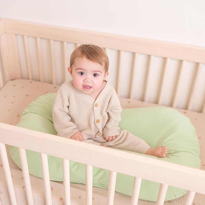 100% Waterproof Baby Lounger Cover - 2-Ply Organic Cotton Slipcovers Keep Your Lounger Clean & Your Baby Comfy - Machine Washable - (Lounger Not Included) - Sage