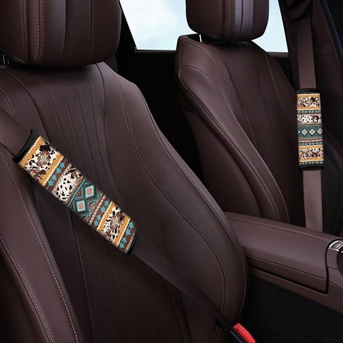 AFPANQZ Vintage Aztec Auto Seat Belt Covers Cushion Pad 2 Pack Safety Seatbelt Pad Cushion Universal Backpack Shoulder Straps Pads Comfortable Seatbelt Pad