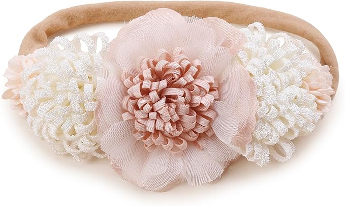 Baby Girls Headband & Socks Set, Cute Socks with Flower Hair Bows Baby Accessories Gifts for Newborn Infant Toddler