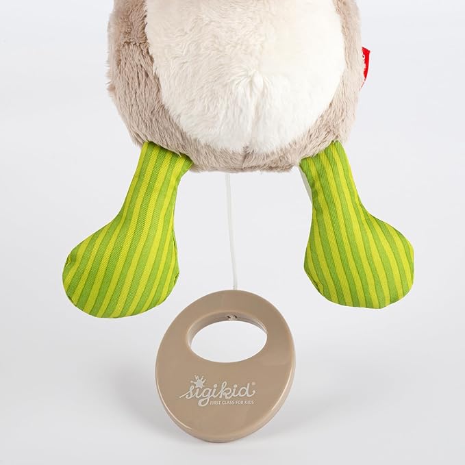 SIGIKID 42891 Mini Donkey Music Box with Soft Melody for Sleeping with Changeable Mechanism for Babies and Children from Birth, Multi-Colour, 20 cm