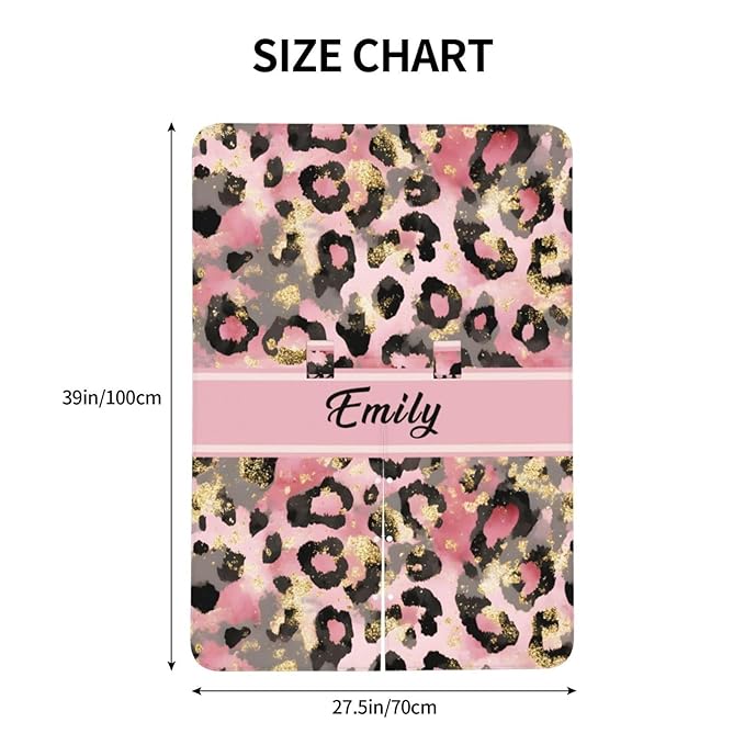 Custom Baby Car Seat Cover with Name – Personalized Leopard Print Nursing Cover, Infant Carseat Canopy, Shopping Cart Cover – Soft, Breathable & Warm – Ideal Shower Gift for Baby Girls