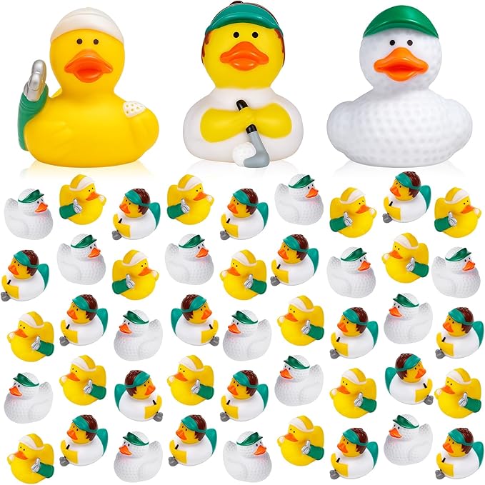 Deekin Rubber Ducks 2 Inch Bulk Sport Party Favors for Team Events Decorations Birthday Party Supplies Club Player Gift(24 Pcs,Golf Player)