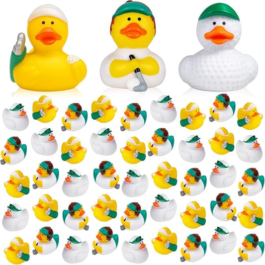 Deekin Rubber Ducks 2 Inch Bulk Sport Party Favors for Team Events Decorations Birthday Party Supplies Club Player Gift(24 Pcs,Golf Player)