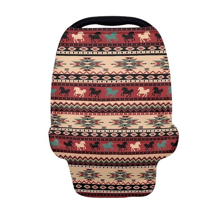 Aztec Infant Stroller Cover Dust Cover Multi-Use Car Seat Canopy Cover Privacy Protection Reusable Stroller Canopy Covers Stretchy Breastfeeding Shawl
