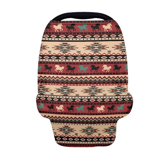 Aztec Infant Stroller Cover Dust Cover Multi-Use Car Seat Canopy Cover Privacy Protection Reusable Stroller Canopy Covers Stretchy Breastfeeding Shawl
