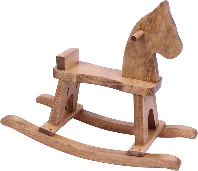 AmishToyBox.com Wooden Rocking Horse Toddler Ride-On Toy (Harvest Stain)