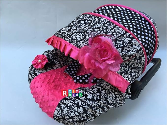 Rosy Kids Infant Carseat Canopy Cover 3 Pc Whole Caboodle Baby Car Seat Cover Kit C080200