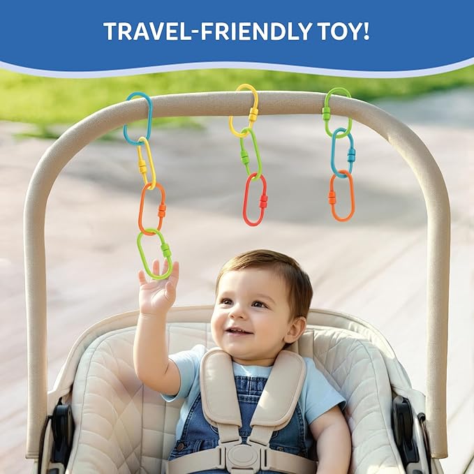 Skillmatics Connectable Learning Link Toy for Toddlers – Fun & Educational Snap-Together Toy for Babies, Fine Motor Skill, Hand-Eye Coordination & Early Learning, Gift for Ages 10–24 Months, 15 Links