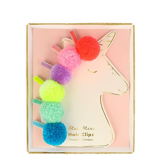 Meri Meri Pompom Unicorn Hair Clips (Pack of 6)