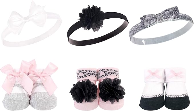 Hudson Baby Girl's Headband and Socks Giftset