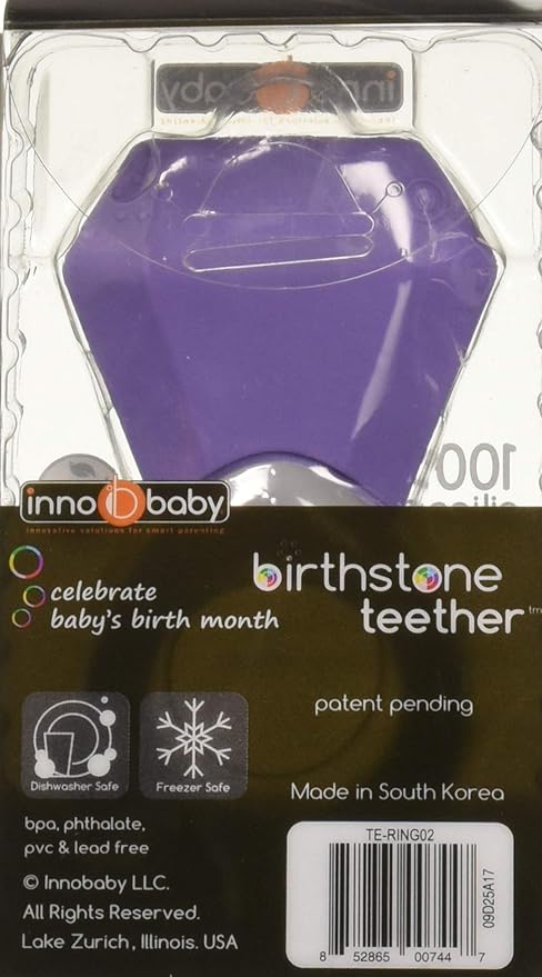 INNOBABY TEETHIN' Smart Birthstone Ring TEETHER - February (Amethyst)