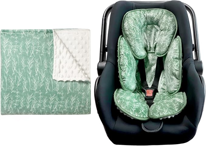 Green Sage Baby Blankets, Sage Minky Toddler Blanket for Boys Girls,Baby Car Seat Head and Body Support