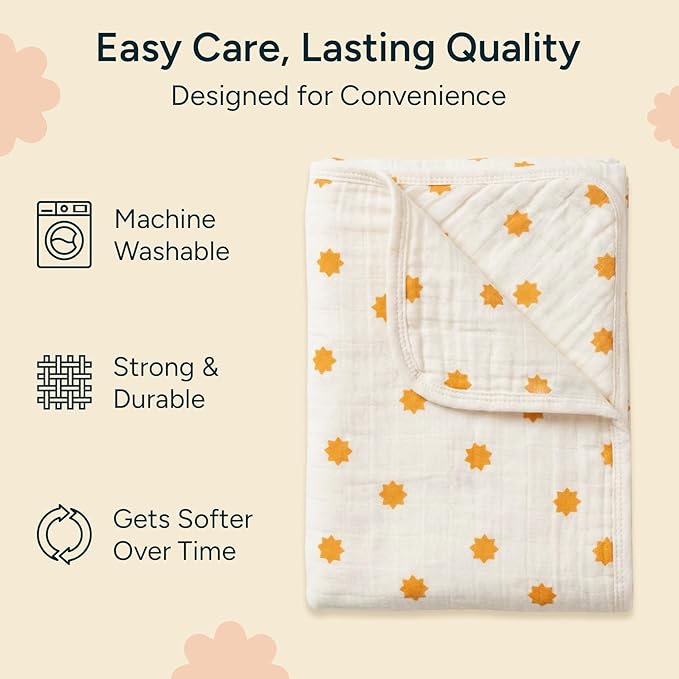 Hands-Free Hooded Towel - 100% Organic Premium Muslin Cotton, 30" x 30", Ultra-Absorbent, Soft, Breathable, Hypoallergenic, Multipurpose, Gifts for Babies & Infants, Pack of 2