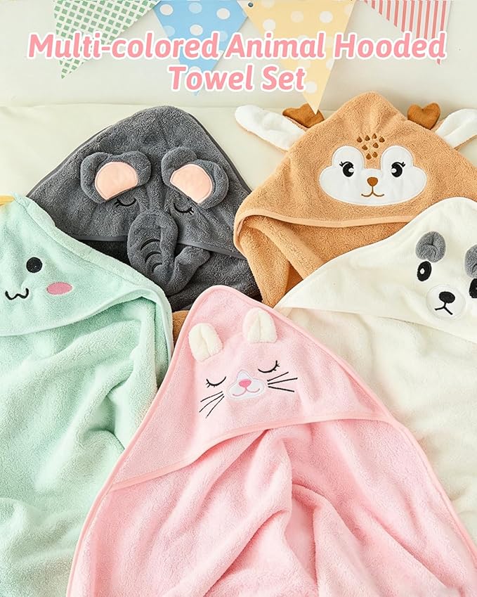 Personalized Baby Bath Towels for Newborn, Custom Cute Animal Hooded Towels with Embroidered Name,Soft Coral Fleece Blanket For Toddlers 1-3,Highly Absorbent Bathrobe Blanket Gifts for Boys & Girls