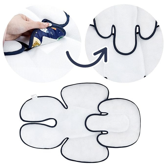Pea Pod Pack of Infant Car Seat Insert and Car Seat Strap Covers Set, Outer Space