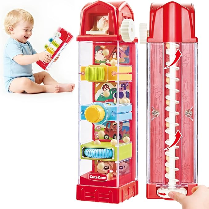 Farm Egg Drop Toy for Toddlers 2-4, Montessori Toy for 2 Year Olds, Fine Motor Activity, Cause and Effect Learning, Quiet Travel 2 3 Year Old Gift for Boys Girls