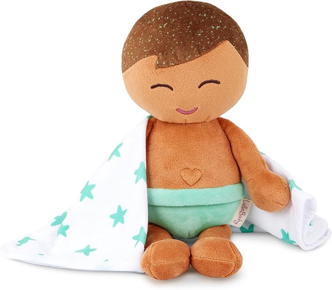 LullaBaby – 14-Inch Bath Doll – Olive Skintone & Light Brown Hair Baby Boy Doll with Accessories – Soft Plush Body – Real Water Play – Tub Toy – Kids Ages 2+