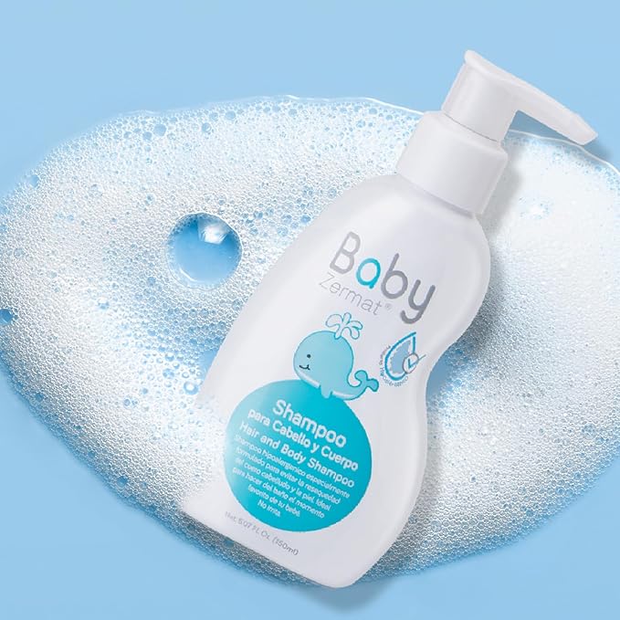 Zermat Hair and Body Shampoo, Shampoo for babies, Cleansing formula that prevents dryness on skin and scalp, and is totally irritation-free. 5.07 Fl. Oz.