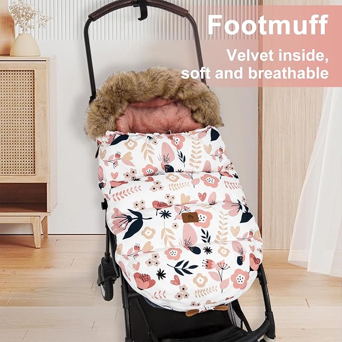 HOUSBAY Baby Stroller Bunting Bags Stroller Footmuff Universal Sleeping Bag Winter Outdoor Hooded Bunting Bag Windproof and Water-Resistant Suitable Below 5 ℃