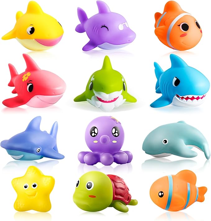 Hely Cancy Bath Toys for Kids - No Hole Baby Bath Toys for 1 Year Old Infant Boys Girls Shower Water Pool Toys