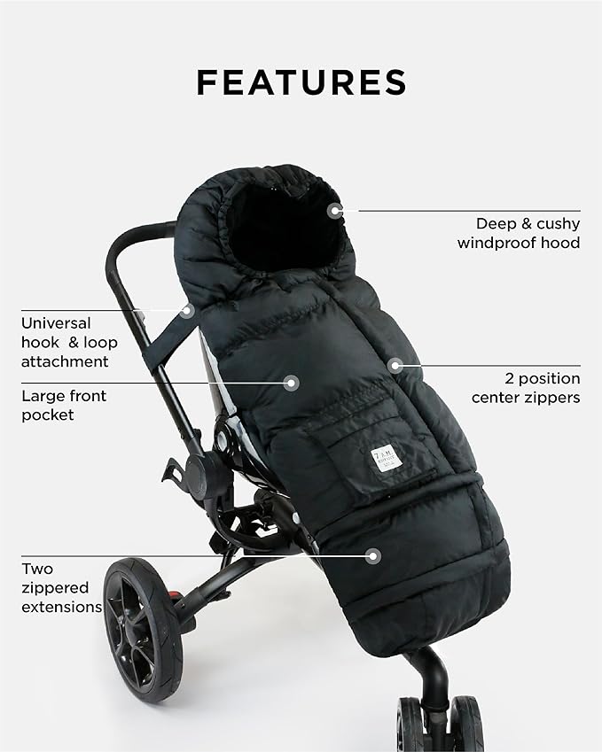 7AM Enfant Stroller Blanket 212 - Adjustable Baby Car Seat Zipped Blanket for Babies Winter, Unisex Multi Purpose Fleece Lined Warm Hooded Toddler Footmuff Water Repellent | (6M - 4T)