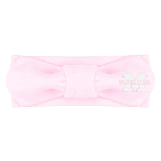 Creative Knitwear Marshall Thundering Herd Infant Girls Pink Solid Hair Knot Headband Embroidered Logo - Size Newborn - 4T