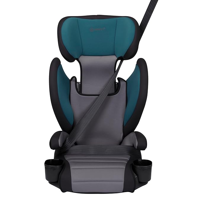 Safety 1st Grow and Go 2-in-1 Booster Car Seat with ComfortWings, Converts High-Back to Backless, 19" Wide, Fits 3 Across, Lightweight, Foldable, Easy-Clean, Cup Holders, 40-100 lbs, Sea Serpent