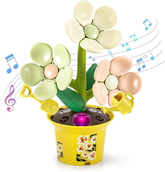 Flower Building Toy with Music, Flowers Botanical Plants Blocks Sets Kits, Halloween Birthday Thanksgiving Gift Ideas for Kid Girl Boy Child, Home Dorm Room Desk Decor, Ages 5 6 7 8, Heronsbill