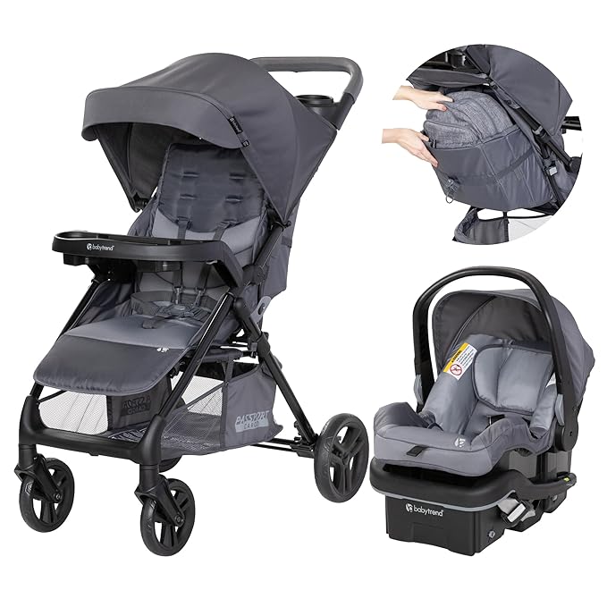 Baby Trend Passport Cargo Travel System with EZ-Lift 35 Plus Infant Car Seat and Nursery Center Playard with Bassinet and Changing Table
