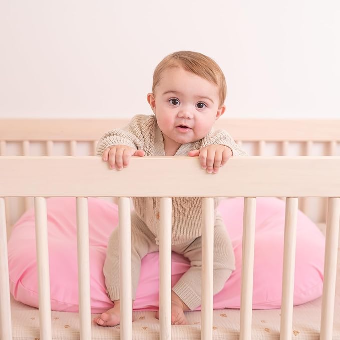 100% Waterproof Baby Lounger Cover - 2-Ply Organic Cotton Slipcovers Keep Your Lounger Clean & Your Baby Comfy - Machine Washable - (Lounger Not Included) - Pink