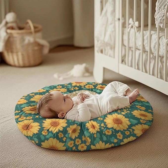 Newborn Lounger Cover, Sunflower Dog Print Strechy Newborn Lounger Cover Newborn Lounger Pillow Cover Removable Baby Lounger Slipcover Soft Infant Lounger Cover for Baby Boys Girls