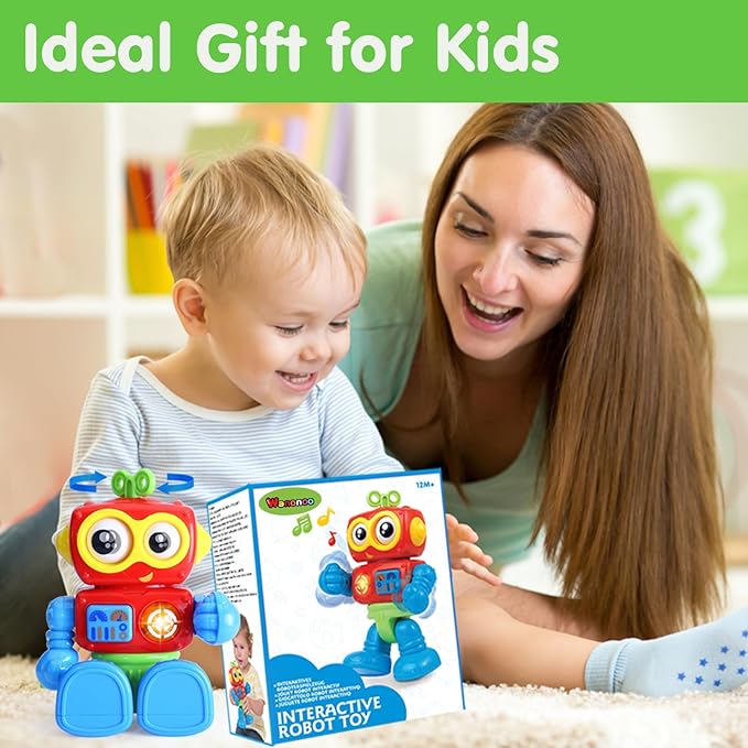 Toddler Robot Toys for 1 Year Old Boy 1st Birthday Gift Easter Basket Stuffers Baby Boy Toys One Year Old 1yr 12-18 Month Musical Light Up Learning Educational Interactive Airplane Travel