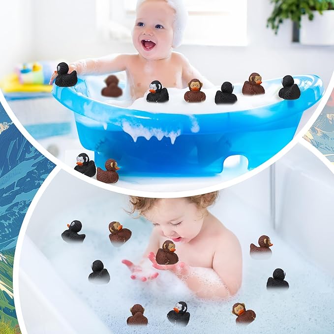 50pcs Sasquatch Rubber Ducks for Jeep Funny Sasquatch Rubber Bath Toys Birthday Party Favors for Cruise Ships (Black,Brown)