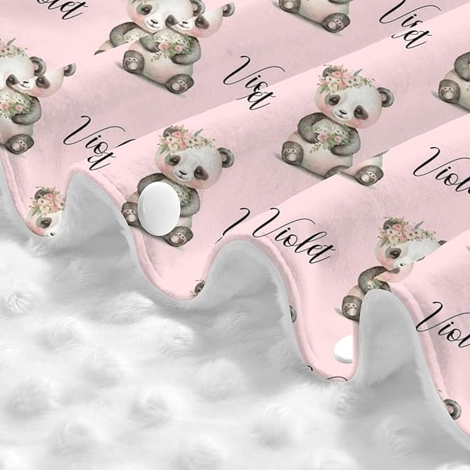 Personalized Baby Car Seat Canopy & Nursing Cover by Panda Minky - Minky Fabric Carrier & Stroller Covers for Newborns