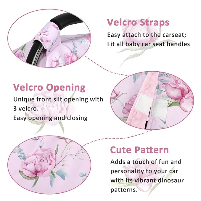 DILIMI Baby Car Seat Cover, Minky Warm Car Seat Covers for Babies, Peekaboo Opening Infant Car Seat Cover, Nursing Cover Carseat Canopy, Purple Floral