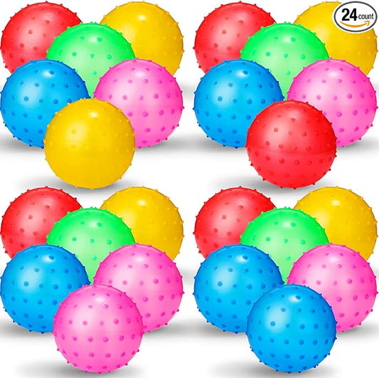 Jerify Knobby Balls Bouncy Spiky Sensory Ball Bulk Soft Inflatable Massage Stress Plastic Toy for School Party Play Indoor Outdoor