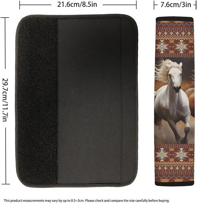 UNICEU Horse Aztec Geometric Print Car Seat Belt Cover for Adults, Kids, Car Safety Seatbelt Cushion Pads for Trucks SUV, Car Accessories, Shoulder Pad Seatbelt Pads
