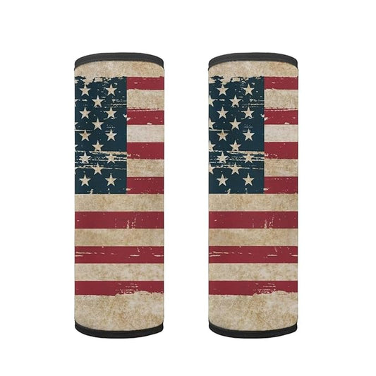 Biyejit Baby Strap Cover, Stroller Strap Cover, Vintage American Flag Car Seat Strap Covers 2 Pack, Car Seat Straps Shoulder Pads, Protect Neck and Shoulder for Baby Toddler Infant Boy Girl