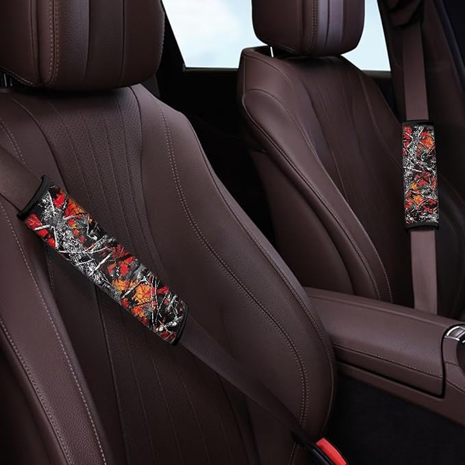 AFPANQZ Auto Seat Belt Covers Cute for Adults Children 2 Pack Safety Seatbelt Pad Cushion Kit Branch Leaf Universal Daiper Bag Backpack Shoulder Straps Pads Comfortable