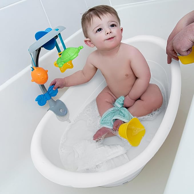 Ingenuity Gentle Support Multi-Stage Tub With Toys, Newborn to Toddler, Adjustable Full Coverage Sling, Supportive Seat, 0M+