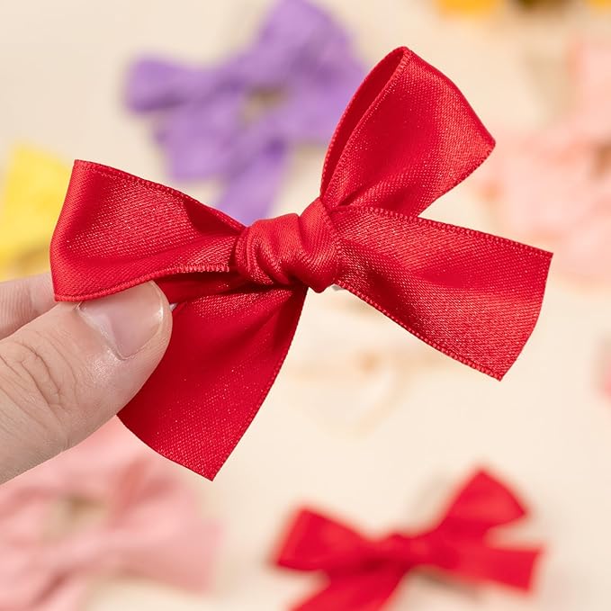 Oaoleer Baby Hair Clips, 40PCS Satin Hair Bows for Girls Toddler Babies Kids Baby, Non Slip Tiny Hair Accessories for Infants Toddlers Kids Children Little Girls (Hair Bows-Satin)