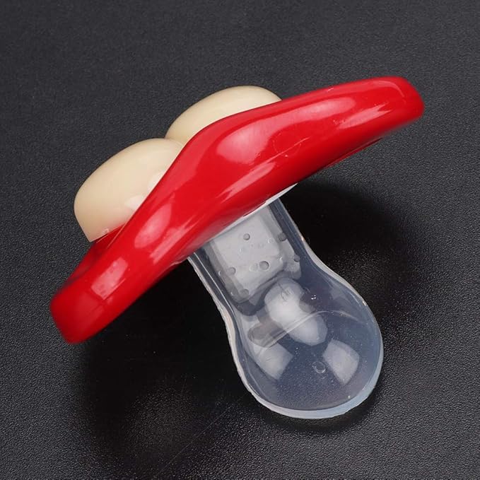 Funny Red Lip Silicone Baby Pacifier, Soft Gel Soother with Teeth Design