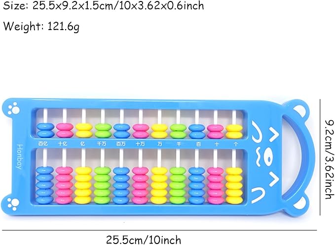 Honbay Cartoon Bear 11 Digits Plastic Chinese Abacus Soroban Arithmetic Tool Calculating Tool, Random Color