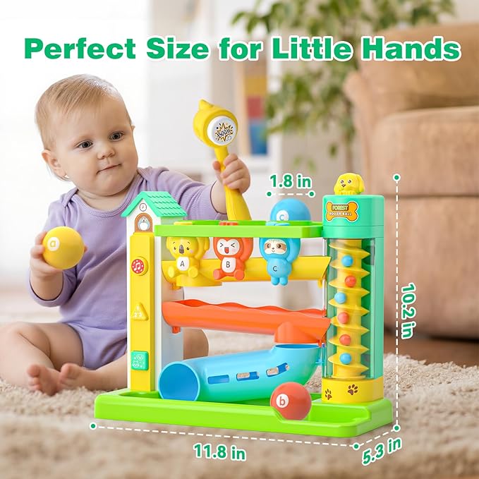 Musical Toys for 1 Year Old Boy, 1st First Birthday Boy Gifts, Bilingual Learning Toys with Music Light, Toddlers Toy 1-2 Yr, Gifts Presents for 1 + Year Old Boy Girl