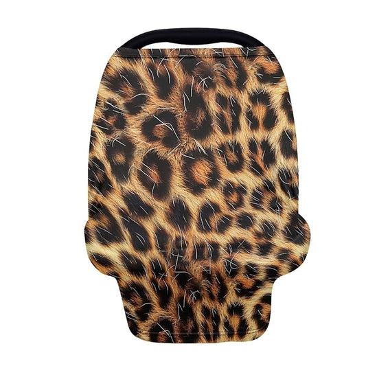 Forchrinse Wild Leopard Print Car Seat Canopy for Babies Girls Infant Carrier Cover Breathable Nursing Breastfeeding Cover Stroller Cover Easy Install