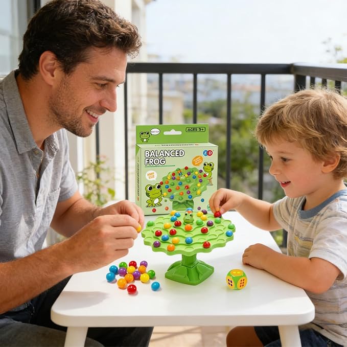 Interactive Balance Game, 2-Player Balanced Tree Board Game with Colorful Beads, Balance Tree Learning Educational Toy, Fun Two-Player Family Desktop Game for Kids Boys Girls Gifts(Beads)